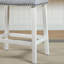 Upholstered Counter Height Stools - Saddle Seat, White-Washed Finish, Set of 2