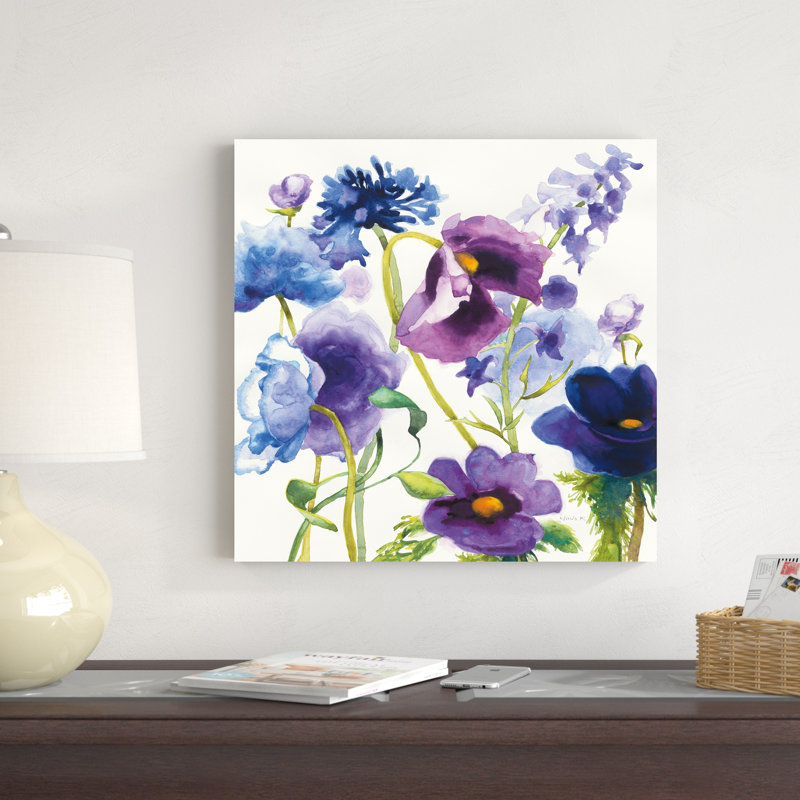 " Blue And Purple Mixed Garden I " by Shirley Novak Painting Print, 20" H x 20" W x 1.25" D