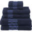 Mikira Larissa Cotton Medium Weight Geometric Border 6 Piece Assorted Towel Set-24094039