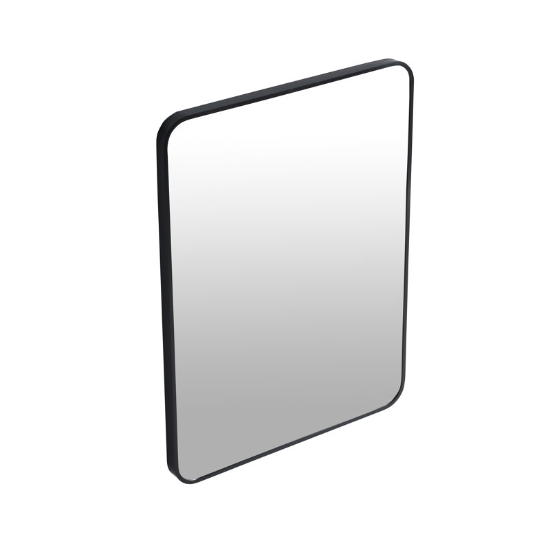 Dustyn Glass Wall Mirror, 60" x 40", Rectangle, Black