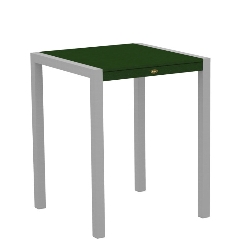 TREX Outdoors Surf City Counter Table, Textured Silver/Rainforest Canopy, 30" x 30"