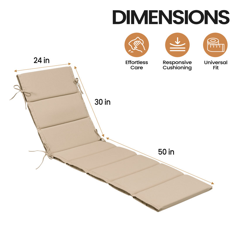 Latitude Run® Outdoor Seat/Back Cushion, 26" W x 80" D, Beige