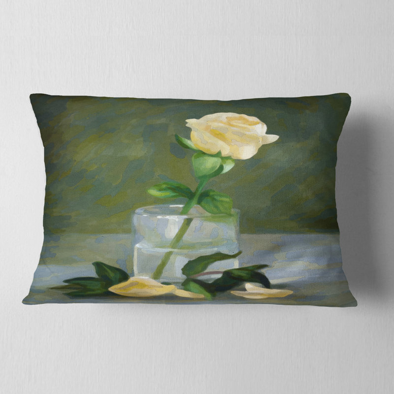 Coussin lombaire en verre rose floral