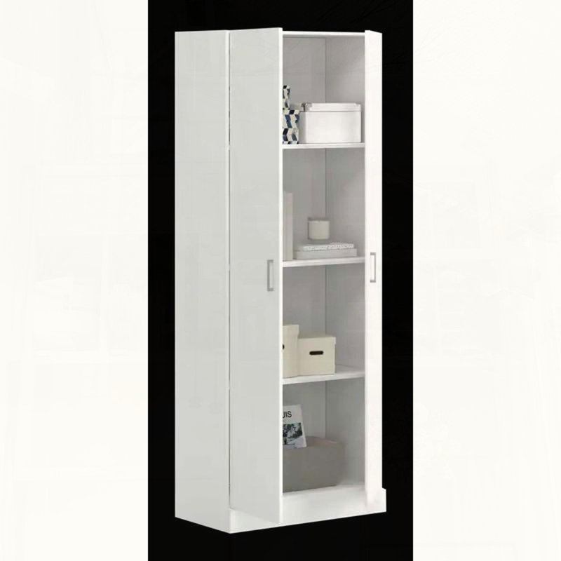 Alessia White 24W Simplistic Modern Double Door Storage Cabinet