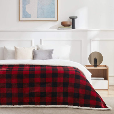 Jeté en sherpa rouge Buffalo Plaid
