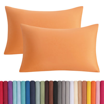 Taies d'oreiller en microfibre brossée avec fermeture à enveloppe, housses de coussin confortables toutes saisons, paquet de 2