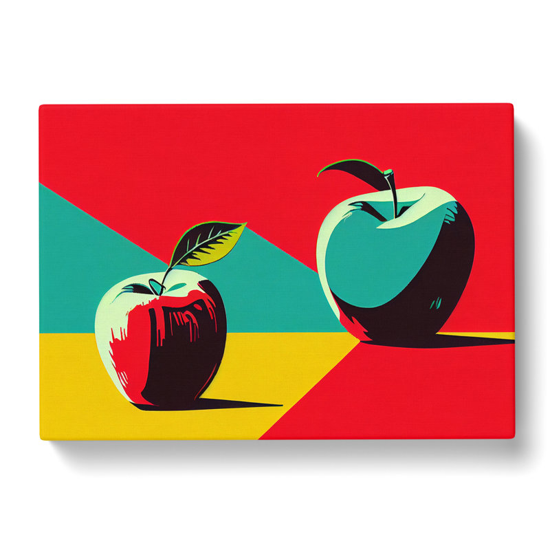 Pop Art Apple Fruit Vol.1 Abstract - Wrapped Canvas, 50cm H x 76cm W x 3cm D