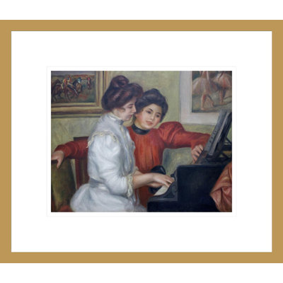 «Yvonne and Christine Lerolle at the piano» par Pierre-Auguste Renoir, impression giclée encadrée
