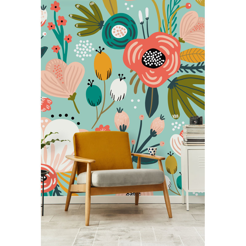 Panneau de papier peint Midgegooroo, L 18,75 po x l 25 po, Vinyle