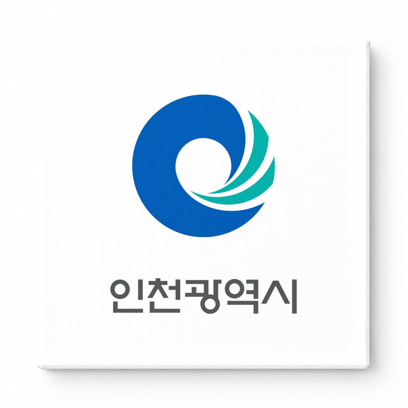 Incheon City Flag - art métropolitain sud-coréen sur toile, H 32 po x l 32 po