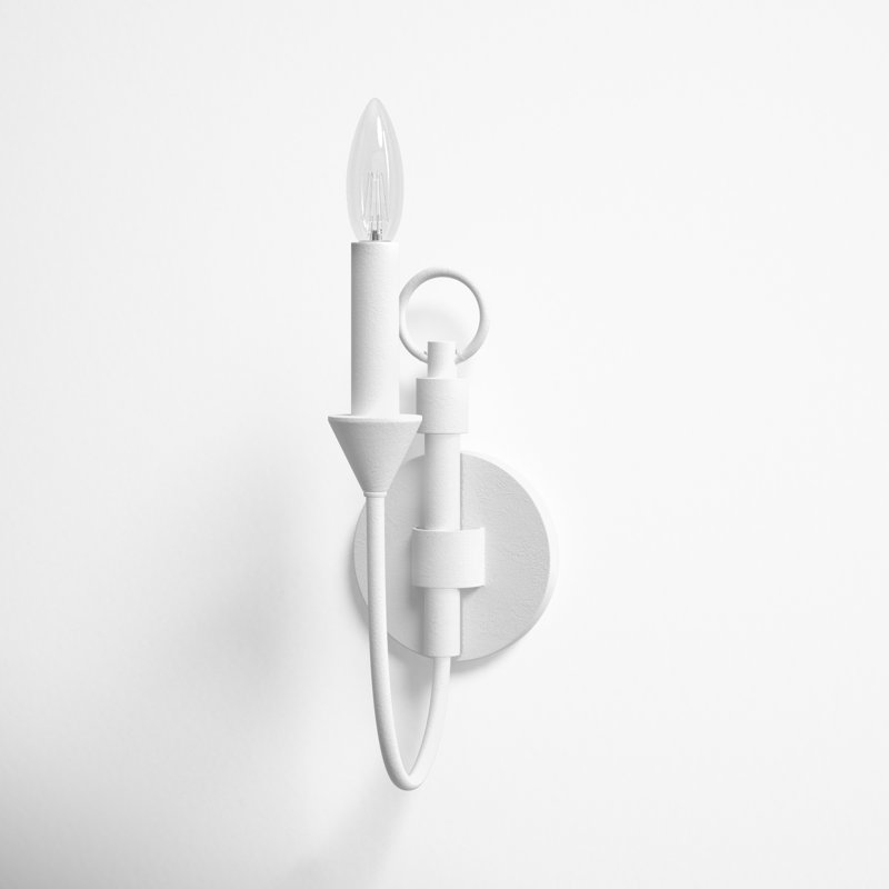 Bilton Armed Sconce, Gesso White