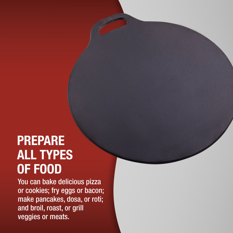 Victoria Seasoned Cast Iron 15" Round Tawa Comal Pan