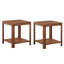 Table de bout d'angle arrondie avec pieds à grain ondulé vertical, table d'appoint Boho à 2 niveaux, table de chevet carrée de 22,1 po pour les petits espaces, pour le salon, la chambre à coucher, le bureau personnel, le noyer.
