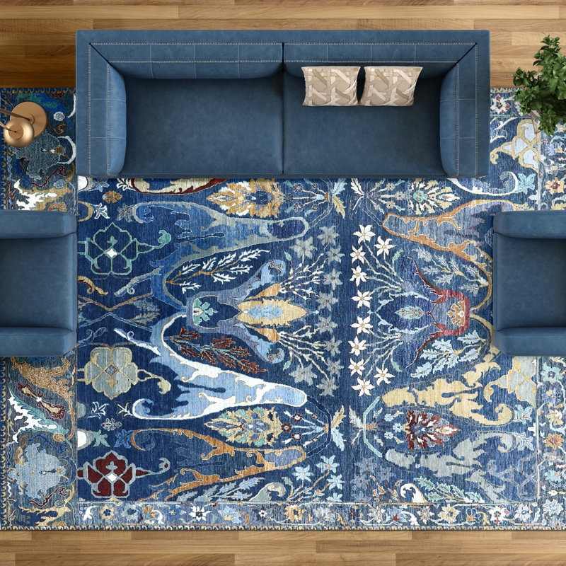 Hand Knotted Wool Indoor Rug, Rectangle 5' x 8'