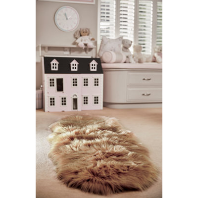 Iona Solid Colour Sheepskin Shag Area Rug