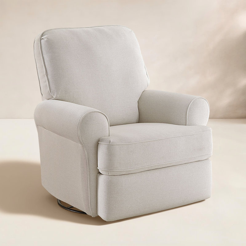 Aubry Upholstered Swivel Reclining Glider, Charcoal Grey Performance