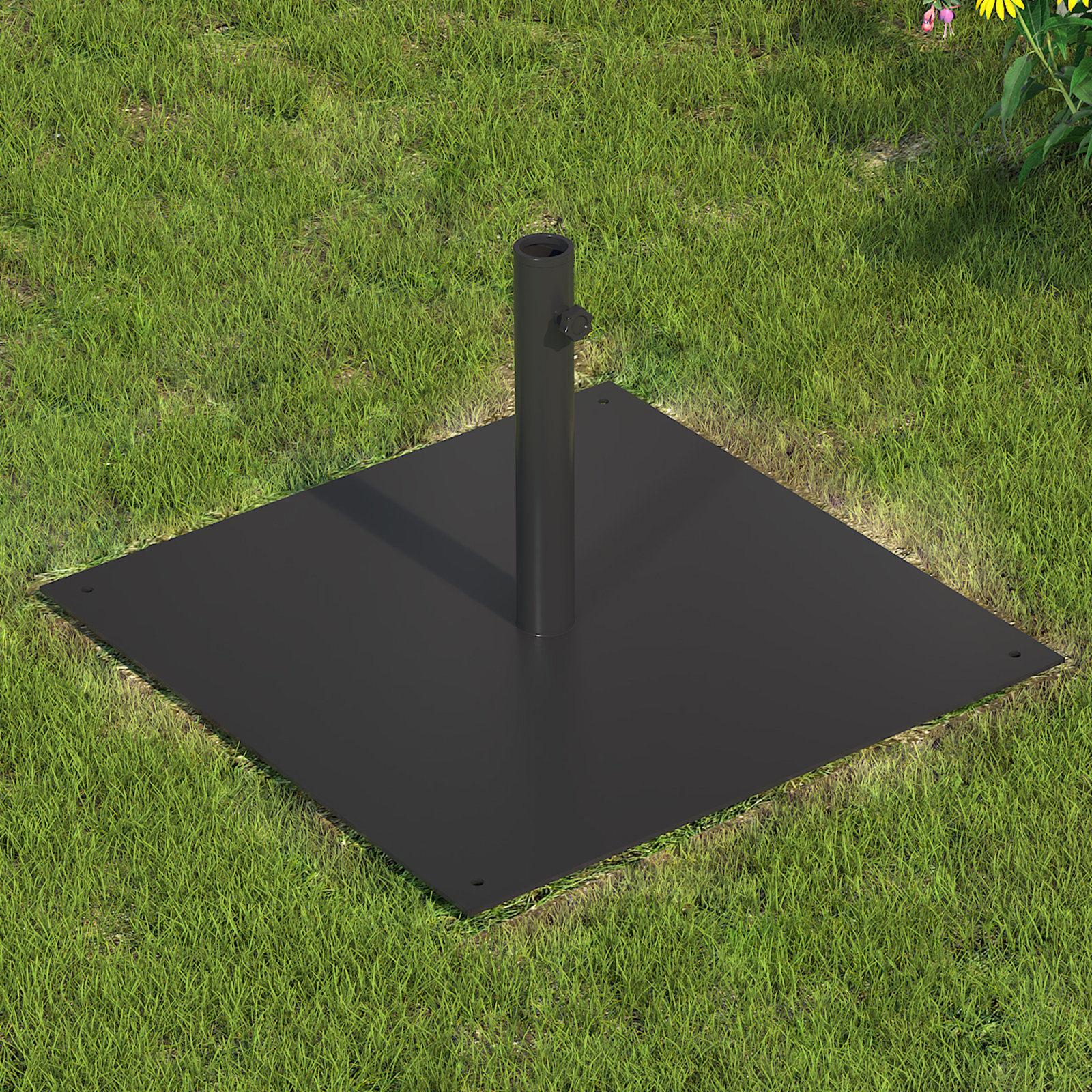 Lytchett Steel Free Standing Umbrella Base, Black
