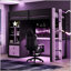 Lit mezzanine simple en bois avec bureau et rangement-133569009-133569010