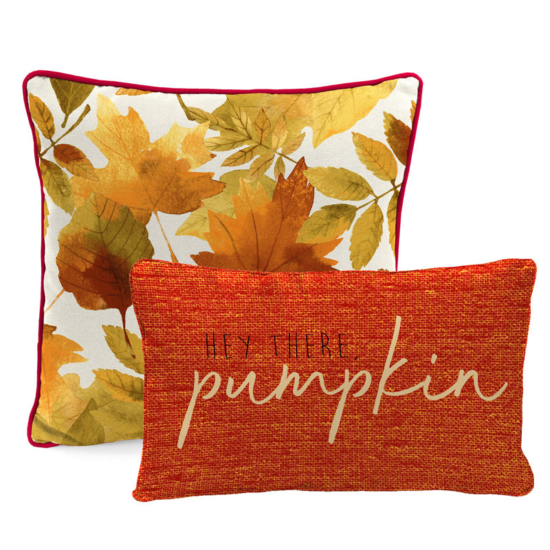 16" x 16" Outdoor Throw Pillow with Welt, Orange/Yellow/White