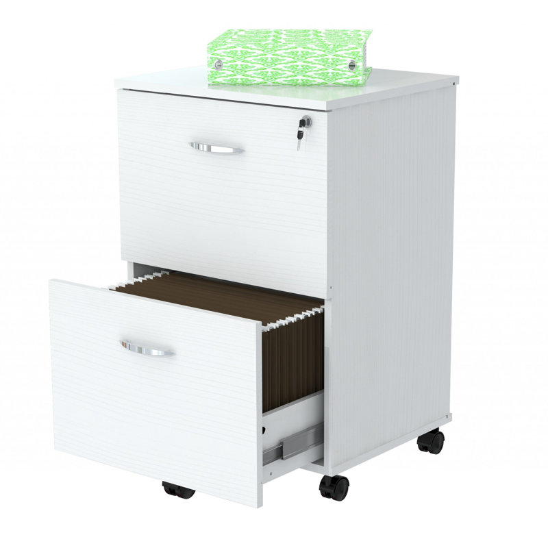Classeur vertical mobile 2 tiroirs Boutwell, Blanc