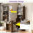Mid-century Multi-use Extenable Cabinet Desk With Storage Peg Board, Storage Cabinet With Sliding Glass Doors, Led Light, Free Cat Cushion And Cat Toy