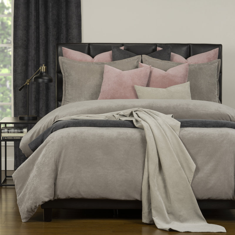 Polyester Channel Duvet Cover & Insert, Queen Duvet Cover + 6 Additional Pieces, Dove