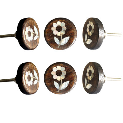 Botanical Flower Daisy 1.7" Round Knob Multipack