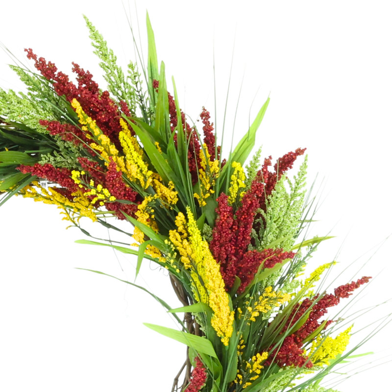 Couronne de bruyère 26 po, Green;Red;Yellow