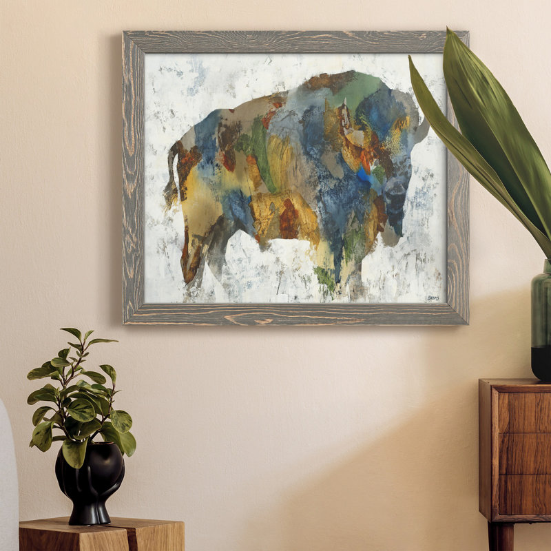 " Plains Icon " Painting Print, 17" H x 20" W x 1" D, Grey Framed