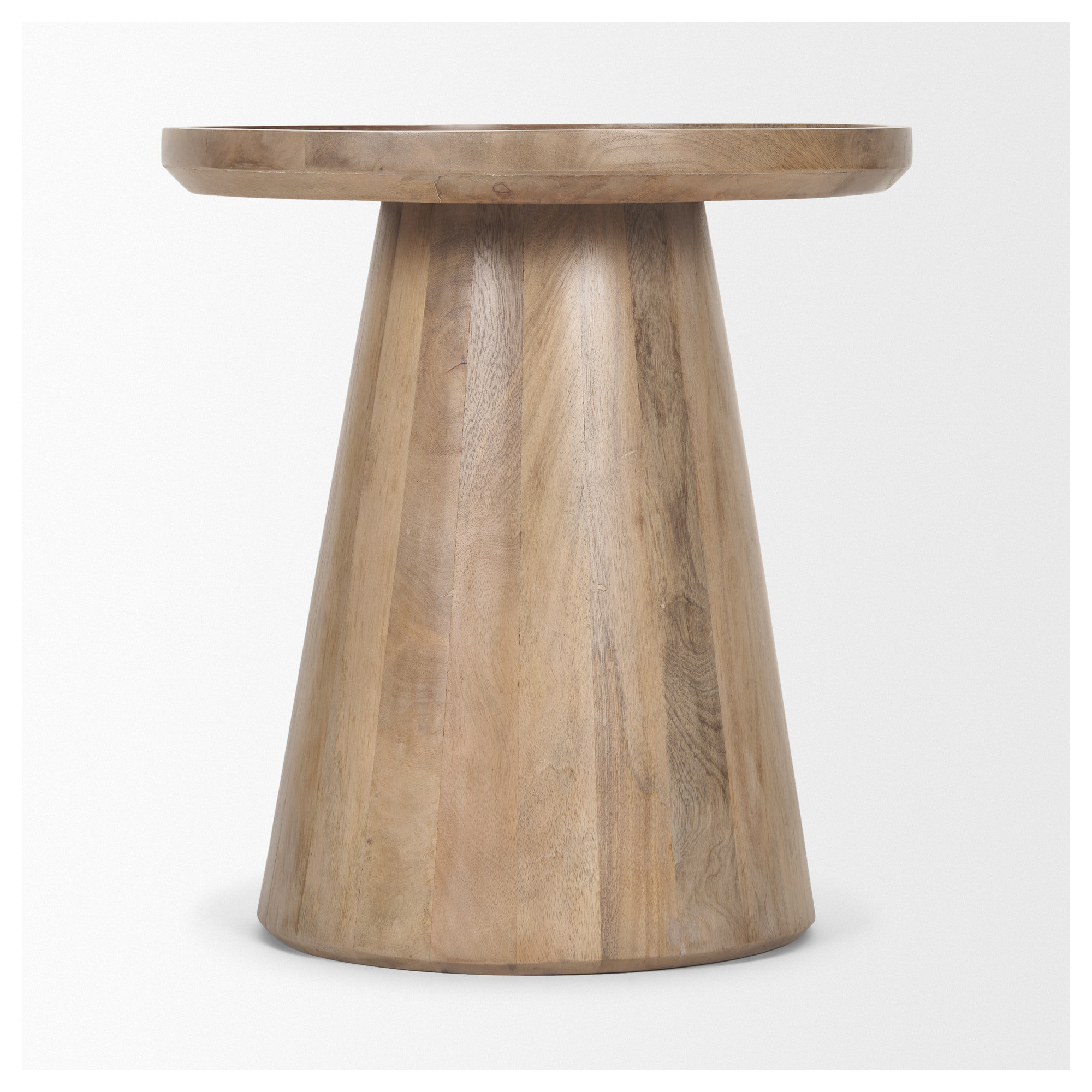 Rebecka Solid Wood End Table, Light Brown