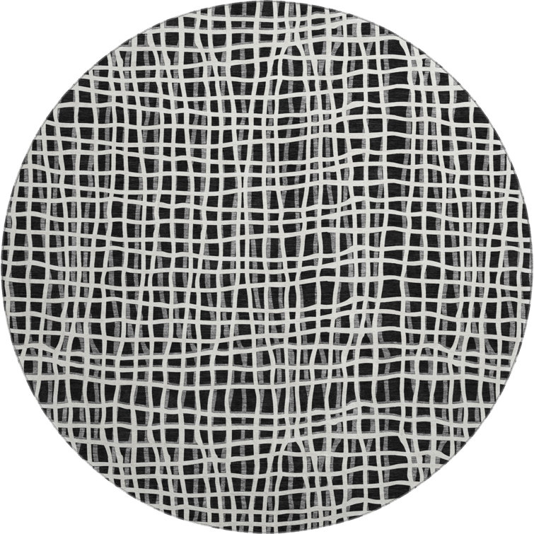 Premium Machine Washable Prisco Black Rug