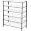 Étagère à 3 niveaux en métal de 2, capacité 1050 lb, tablette réglable robuste avec doublures, extensible à 6 niveaux, L 48 po x P 18 po H 96 po, support de rangement noir