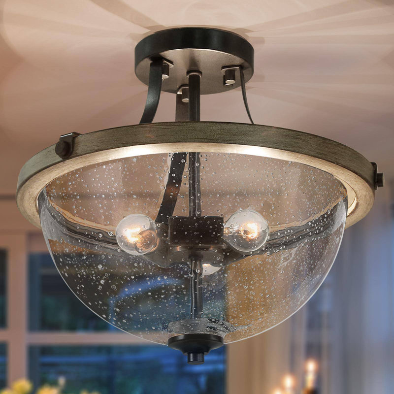 Vauxhall Glass Semi Flush Mount