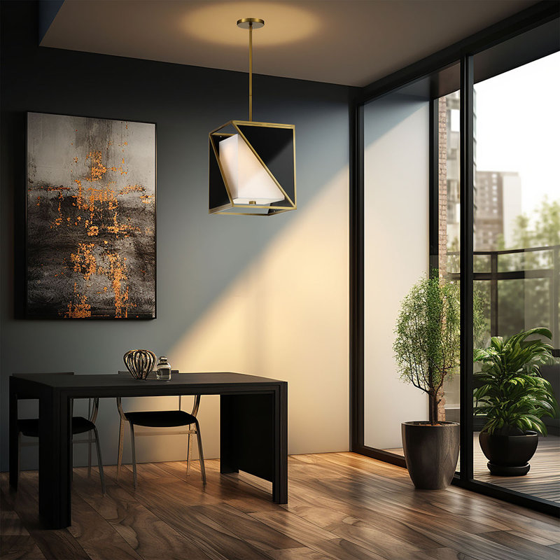 1 - Light LED Square/Rectangle Pendant, 22.75" H x 12" W x 12" D