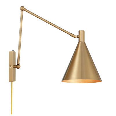 Pharos 1-Light Adjustable Wall Sconce in Noble Brass by Breegan Jane