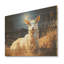 «White Caprine Goat Charm Meadows I - Chèvre sur bois»-1202805308