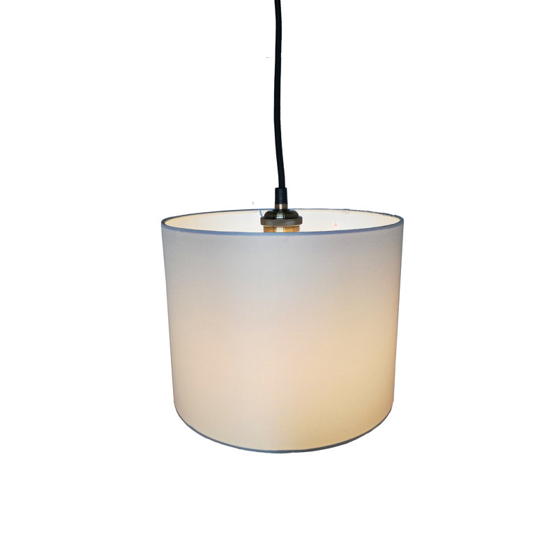 Cylinder Shades Cotton Drum Pendant Shade ( Screw On ), Stone, 20.2cm H x 25.5cm W x 25.5cm D