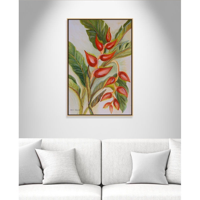 Imprimé Heliconia par Mike Ragan pour , Naturel, H 37,5 po x l 25,5 po