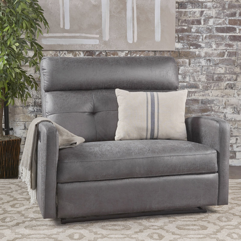 Fauteuil inclinable manuel, canapé inclinable, canapé d'appoint, Microfibre brune