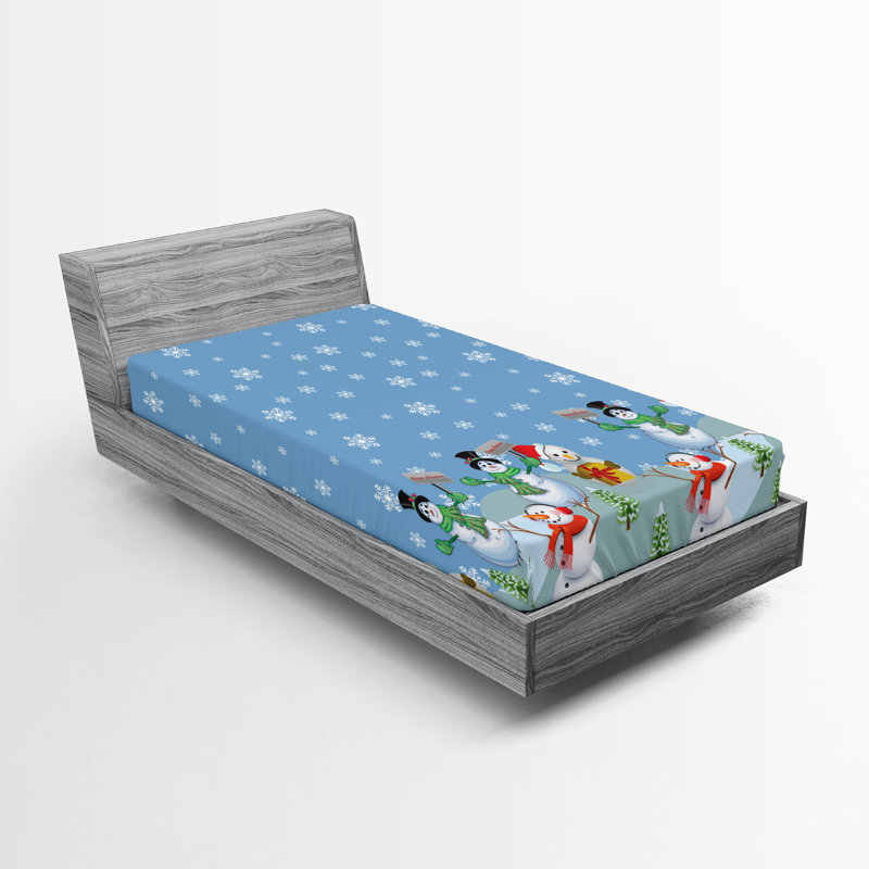 Multicolore Ambesonne Christmas, Drap-housse de taille simple