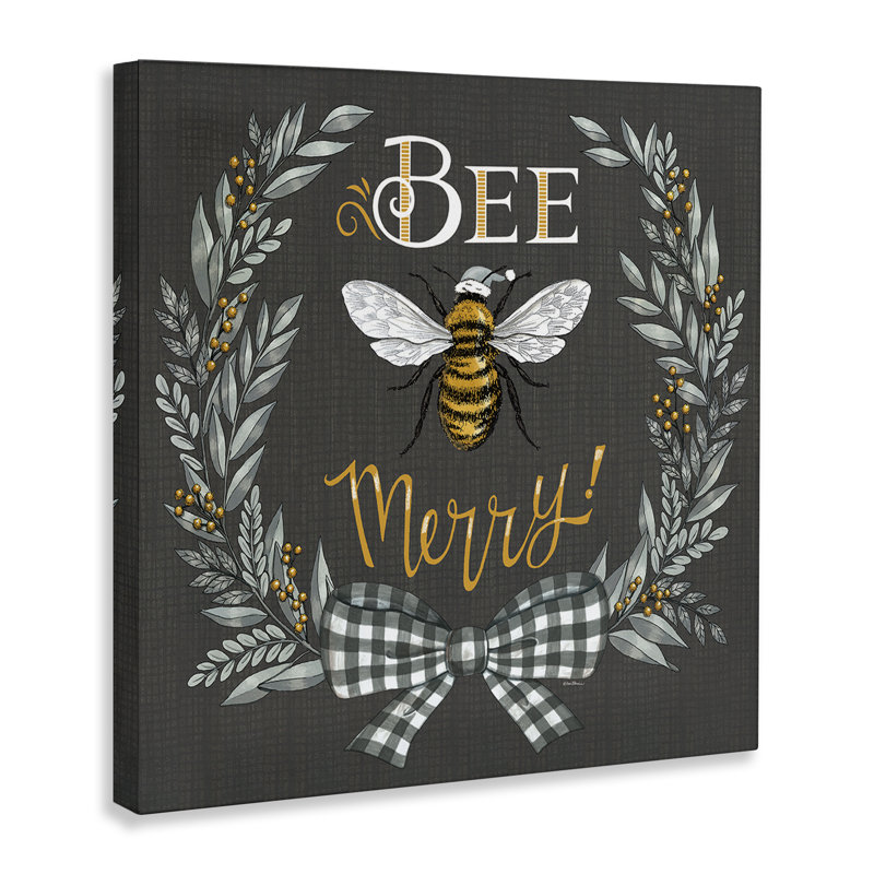 «Bee Merry with Garland» par Deb Strain, H 17 po x l 17 po