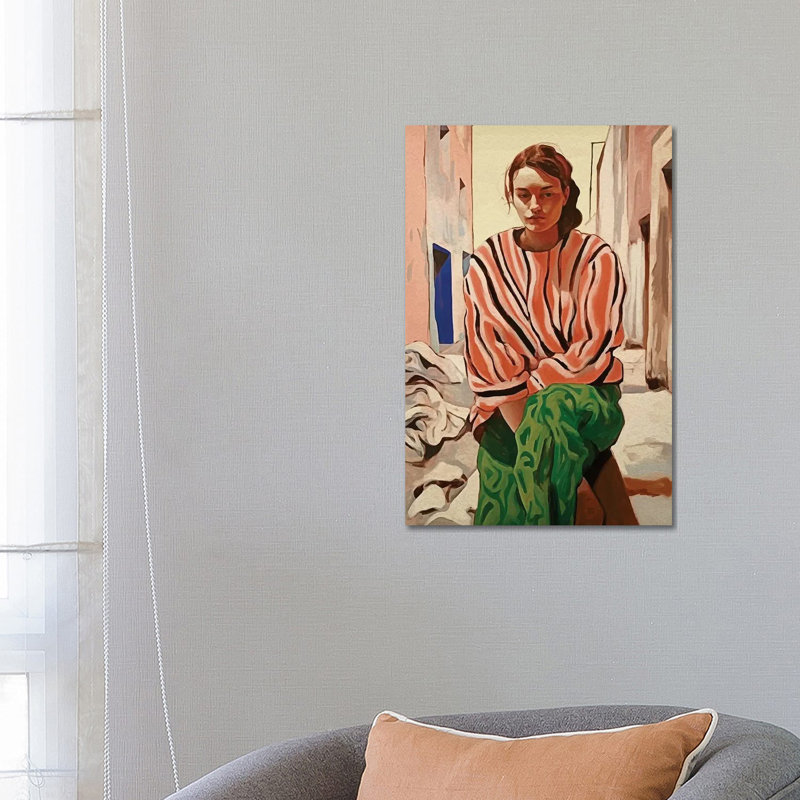 She Is Thinking I by Helo Moraes - No Frame Gallery-Wrapped Canvas Giclée on Canvas, 66.04 cm H x 45.72 cm W