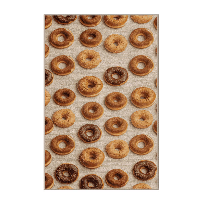 Washable Cronuts Desserts Area Rug, Rectangle 4' x 6'
