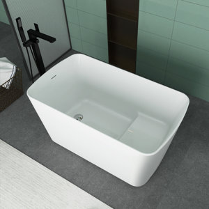 49'' x 28'' Freestanding Soaking Acrylic Bathtub with Seat