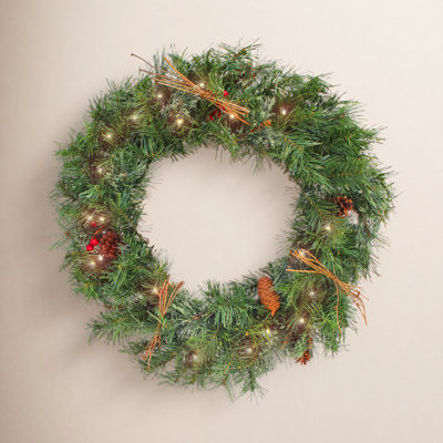 The Holiday Aisle® 36" Pre-Lit Pine Wreath