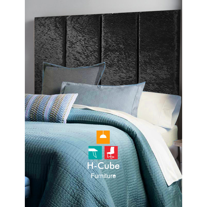 Alton Upholstered Headboard, Double (4'6), Black