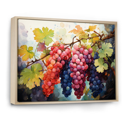 " Pink Purple Food Grapes Vineyards Pointillism "