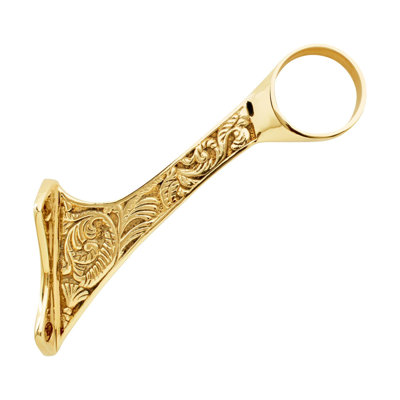 2" Dia. X 6-3/16" H Polished Brass Victorian Footrail Bracket For 2-Inch Bar Rail
