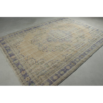 Tapis turc surdimensionné de style anatolien délavé pour le salon avec tapis tissé à plat orange