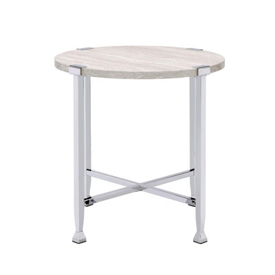 Round Coffee Table With X-Shape Support